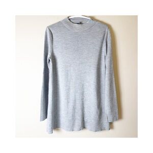 COS Light Gray Wool Mock Neck Tunic Sweater Size S